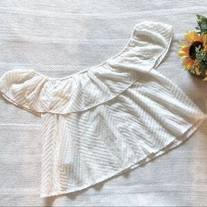 HOLLISTER OFF‎ THE SHOULDER IVORY TOP | SZ L